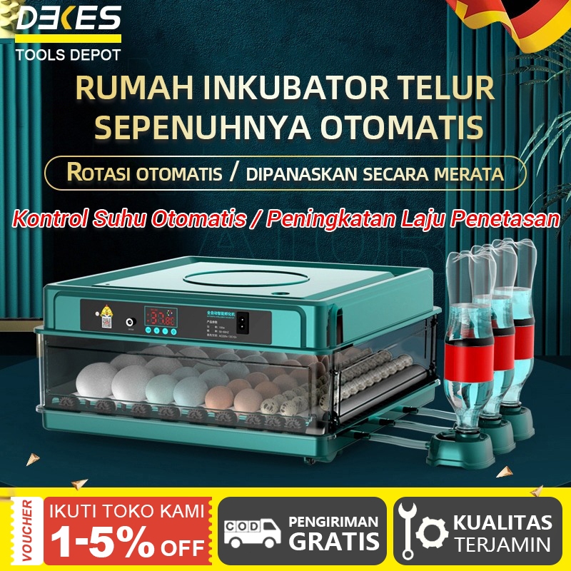 DEKES 130 Buah Inkubator Otomatis Penuh Inkubator Ayam Cerdas 64 Buah Tempat Tidur Air Otomatis Inku