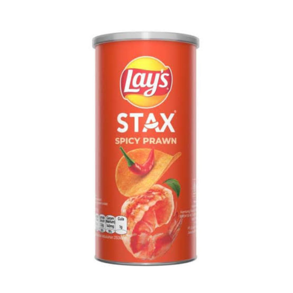 

Lays Stax 70 Gr, Original, Sour Cream Union, Spicy Prawn