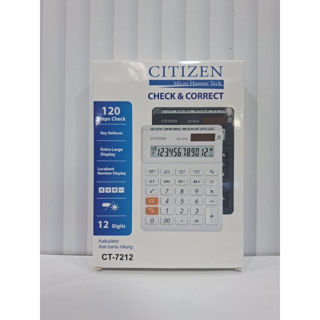

Kalkulator Calculator CITIZEN - 7212 12 Digit Check & Correct
