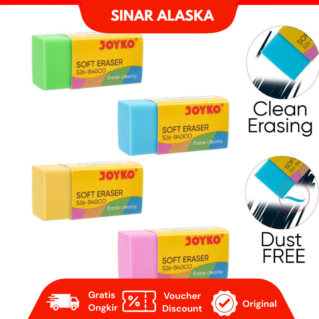 

Penghapus Joyko 526-B40C0 Warna Warni Cerah