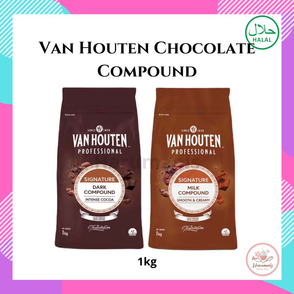 

Van Houten Vanhouten Intense Dark Milk Chocolate Compound Coklat Keping Button Coin 1kg