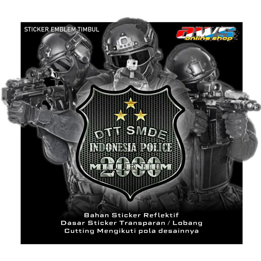 

Sticker DTT-SMDE Indonesia Police Emblem Timbul