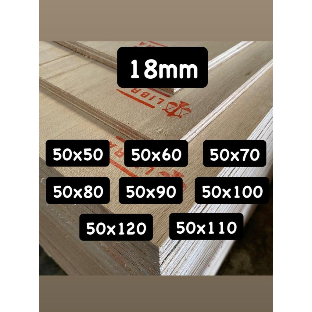 PREMIUM Triplek Meranti Tebal 18mm Ukuran 50cm Panjang Custom  Plywood Multiplek Halus