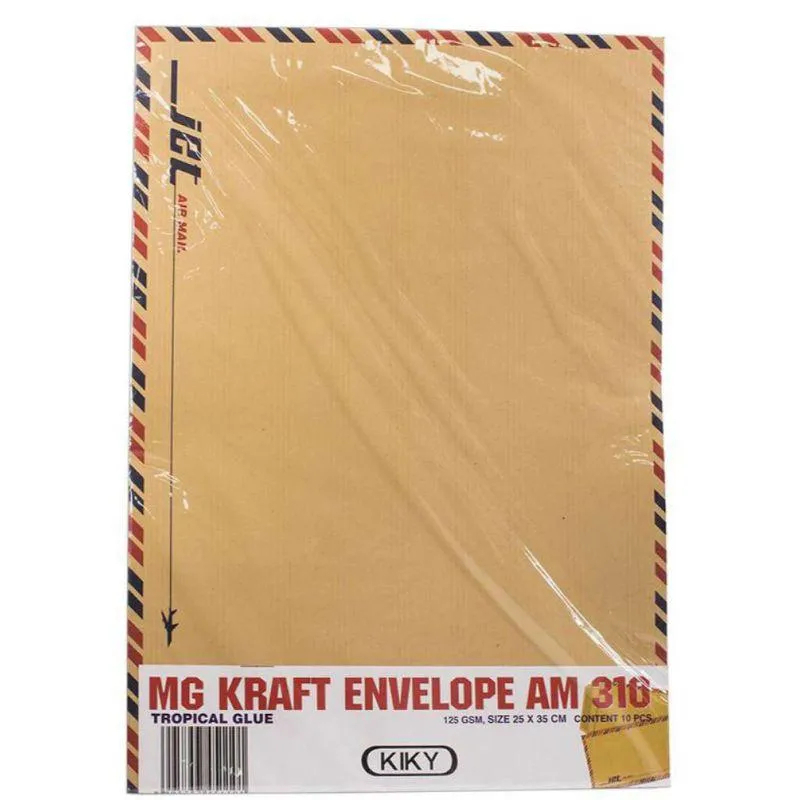 

[1 Bungkus] Amplop Tali Kiky 312 Airmail 29.7x39.7cm / Map Coklat Tali Airmail Kiky 312 29.7x39.7cm