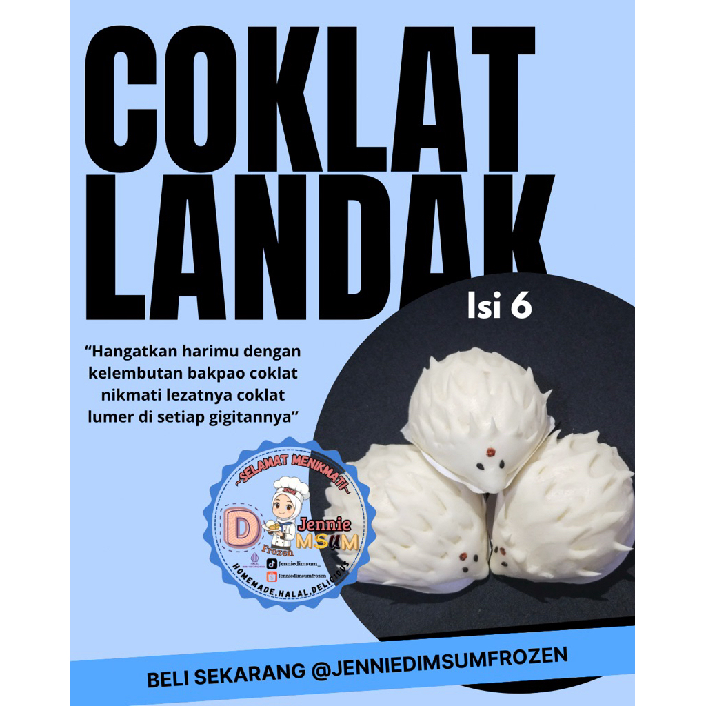 

Bakpao landak coklat isi 6