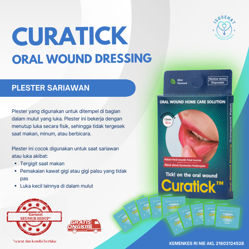 Plester Sariawan CURATICK Oral Wound Dressing