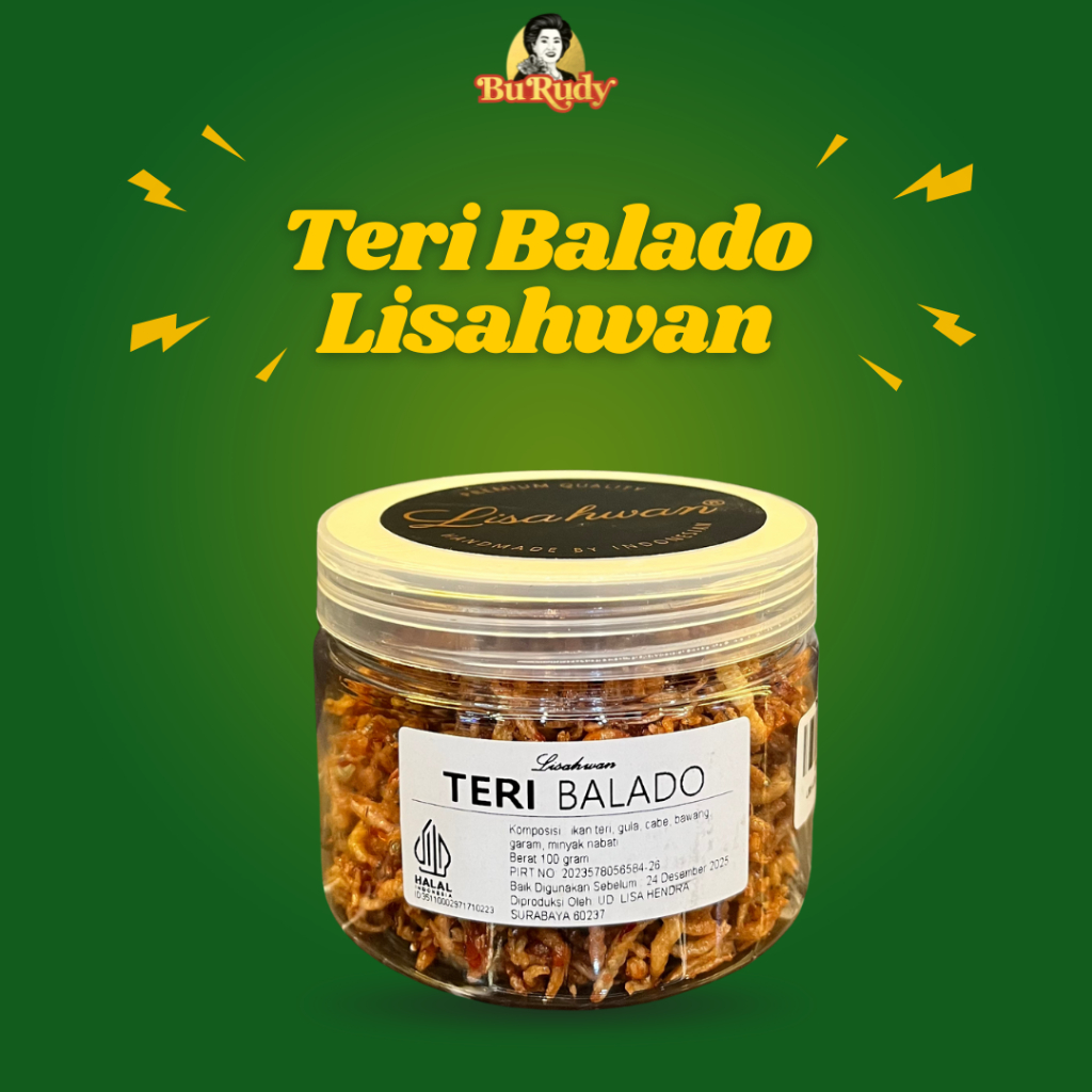 

Teri Balado Lisahwan Original 100gr – Teri Nasi Pedas Kering – Lauk Instan Praktis