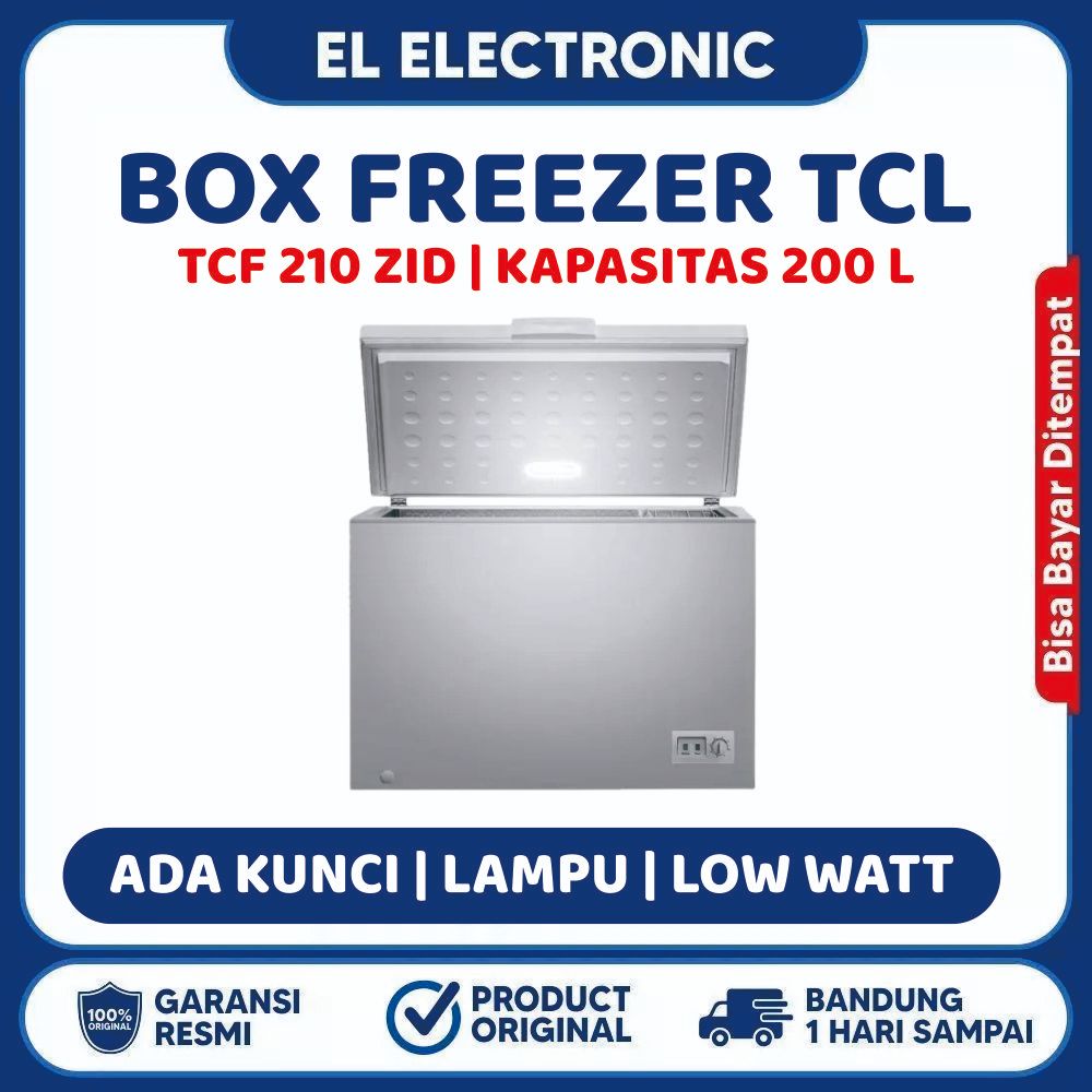 TCL chest freezer TCF-210ZID / TCF-210 Kapasitas 200 Liter box freezer daging
