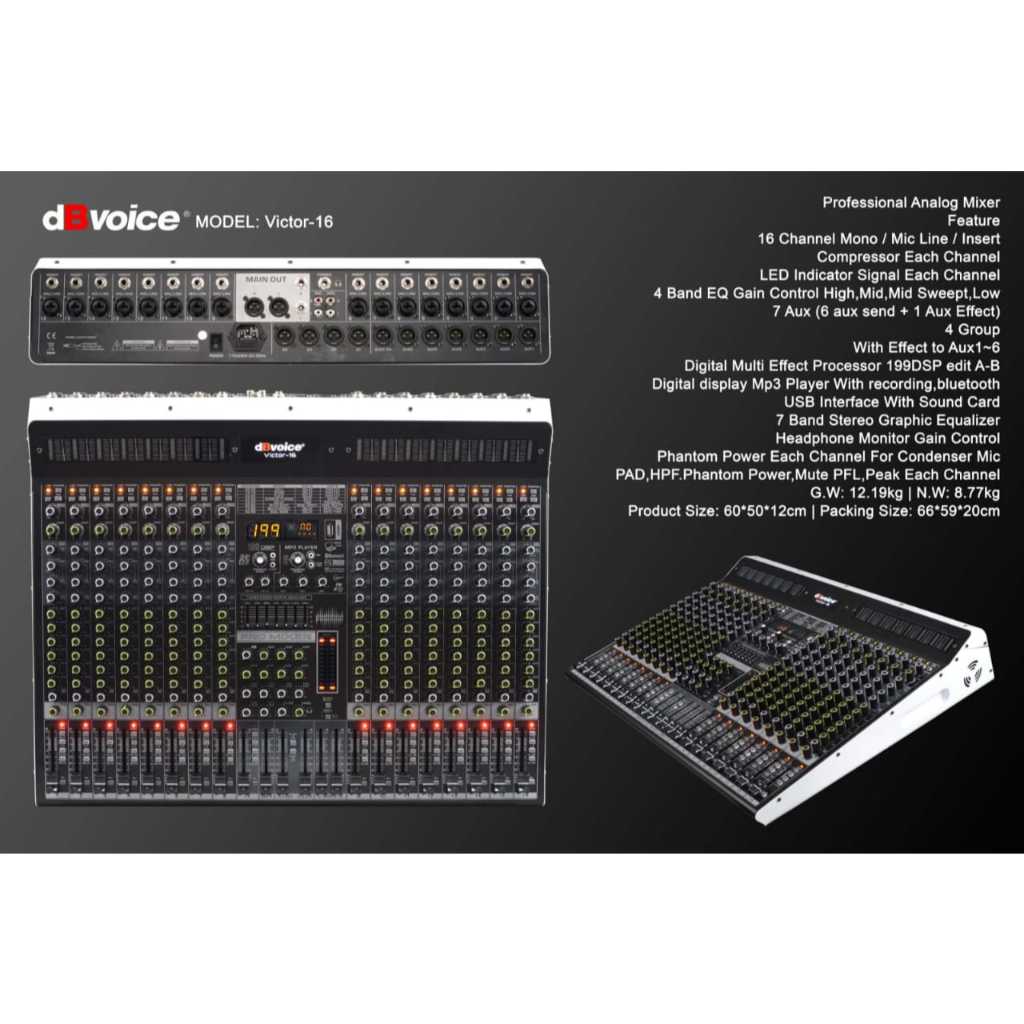 VICTOR-16 MIXER 16 CHANNEL DBVOICE ORIGINAL / MIXER 16 CHANNEL / VICTOR 16 DBVOICE