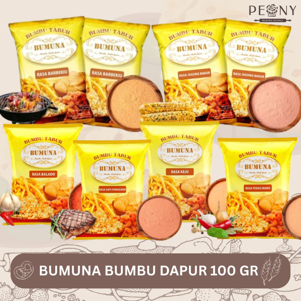 

(RENTENG ISI 10 PCS) BUMUNA BUMBU TABUR KEMASAN 100 GR/BUMUNA BUMBU TABUR 100 GR
