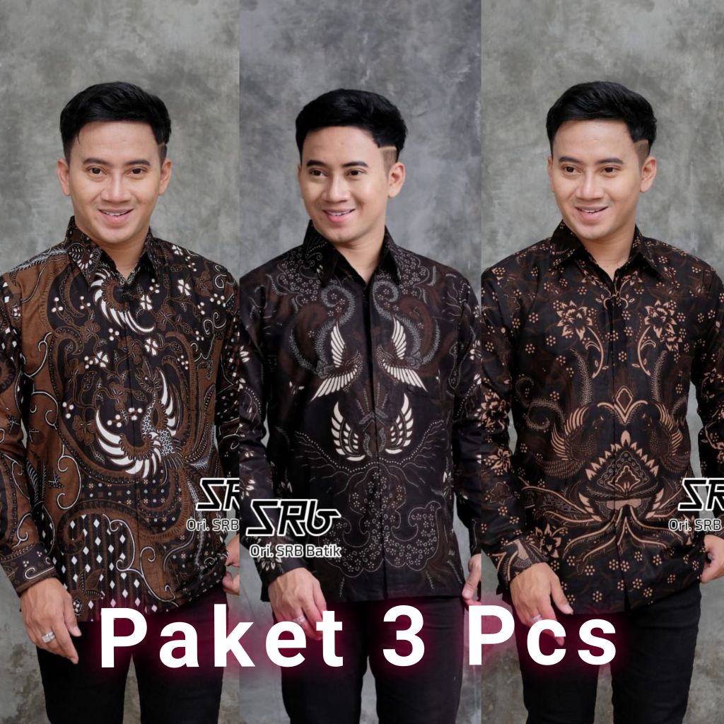 sekar jagat coklat reguler lengan panjang kemeja batik pria kantor kondangan elegan keren anak muda 