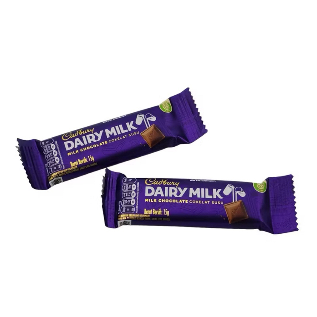 

(MIX PRODUK LAIN HARGA LEBIH MURAH BISA CHAT ADMIN) Cadbury Dairy Milk 11gr Mini Chocolate - 1 Pcs -Coklat Susu Milk Chocolate Halal Lembut