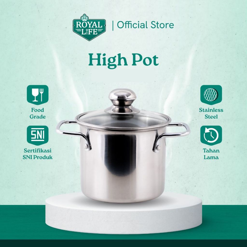 Royal Life High Pot Series / Mini Saucepot / Panci Tinggi Mini Stainless untuk Pasta / Kaldu