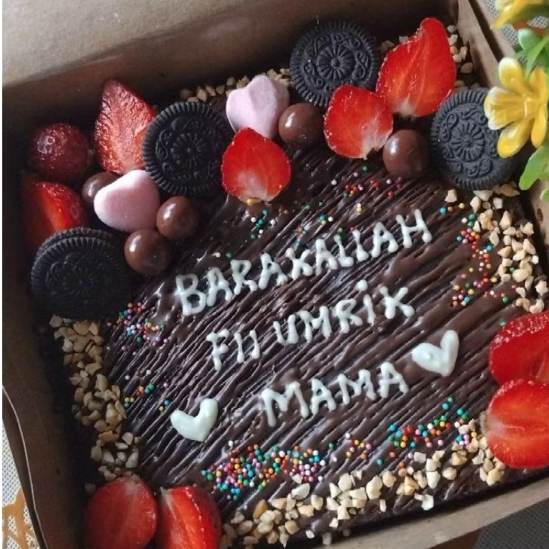New Brownies Ulang Tahun/Kado Anniversarry/Kue Ultah Kekinian/Brownies Ultah/Brownies