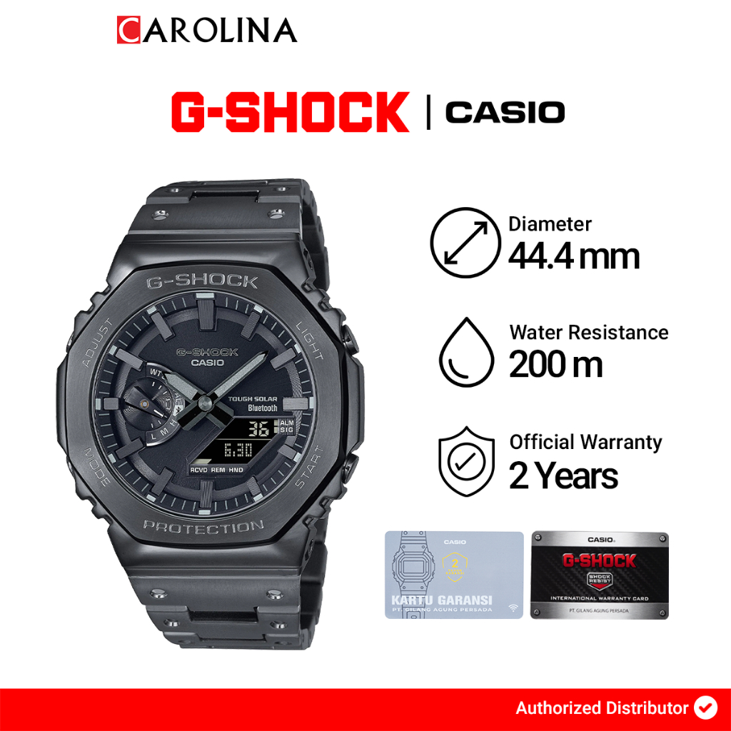 Jam Tangan Wanita Casio G-Sock X ITZY GM-B2100BD-1A Metal Covered Digital Analog Dial Dark Grey Resi