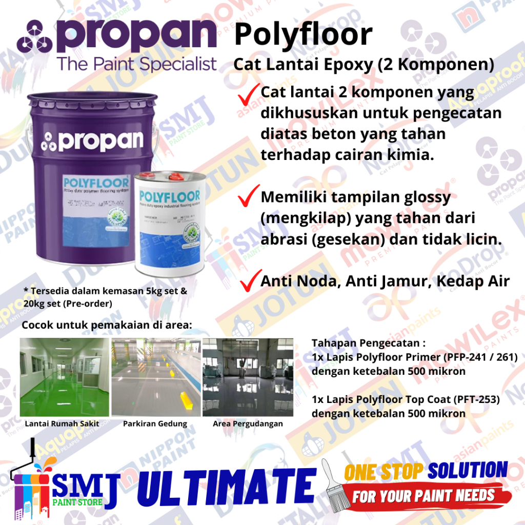 Cat Lantai PROPAN EPOXY POLYFLOOR PFT 253 2K Ukuran 20kg