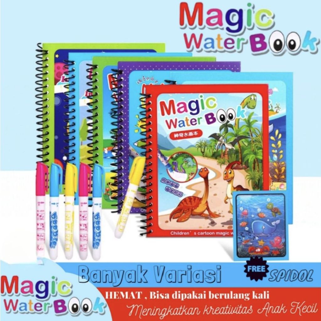 

Magic Colour Book / Buku Mewarnai Ajaib / Coloring Book / Buku Gambar / Buku Mewarnai Anak / Magic Water Book / Buku Anak Ajaib