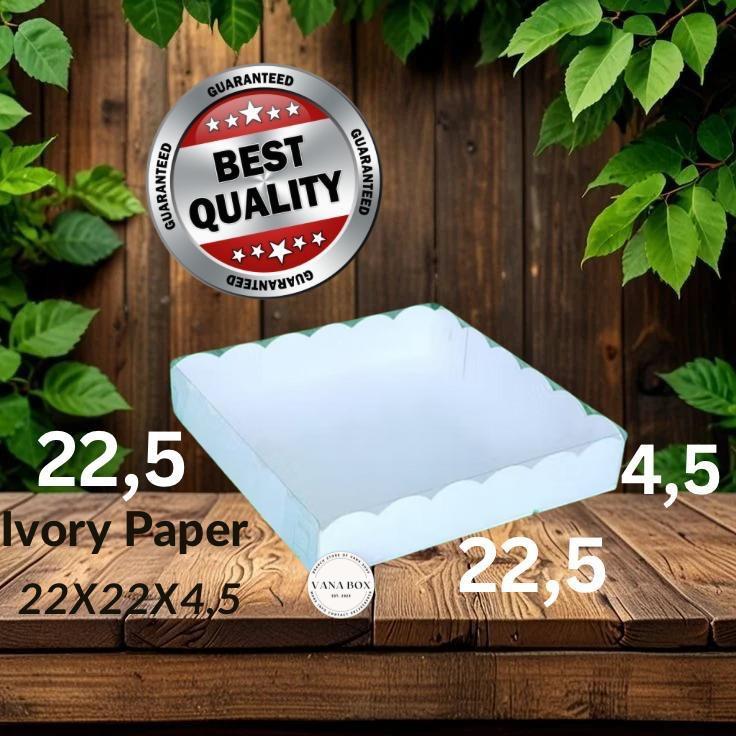 

BOX MIKA PUTIH - DUS KUE - KOTAK - KARDUS 22x22x4,5 (ISI : 10 PCS)