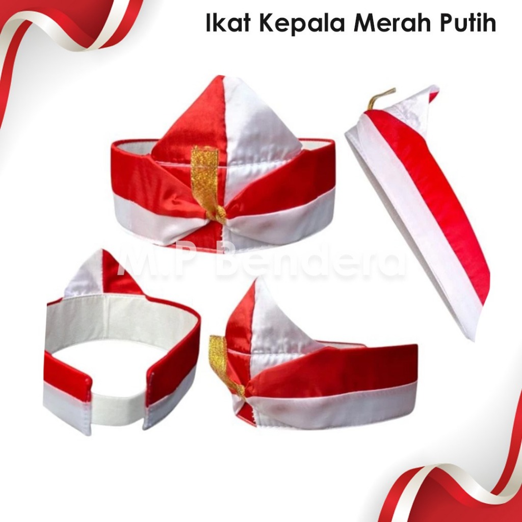 Ikat kepala merah putih / blangkon ikat kepala merah putih