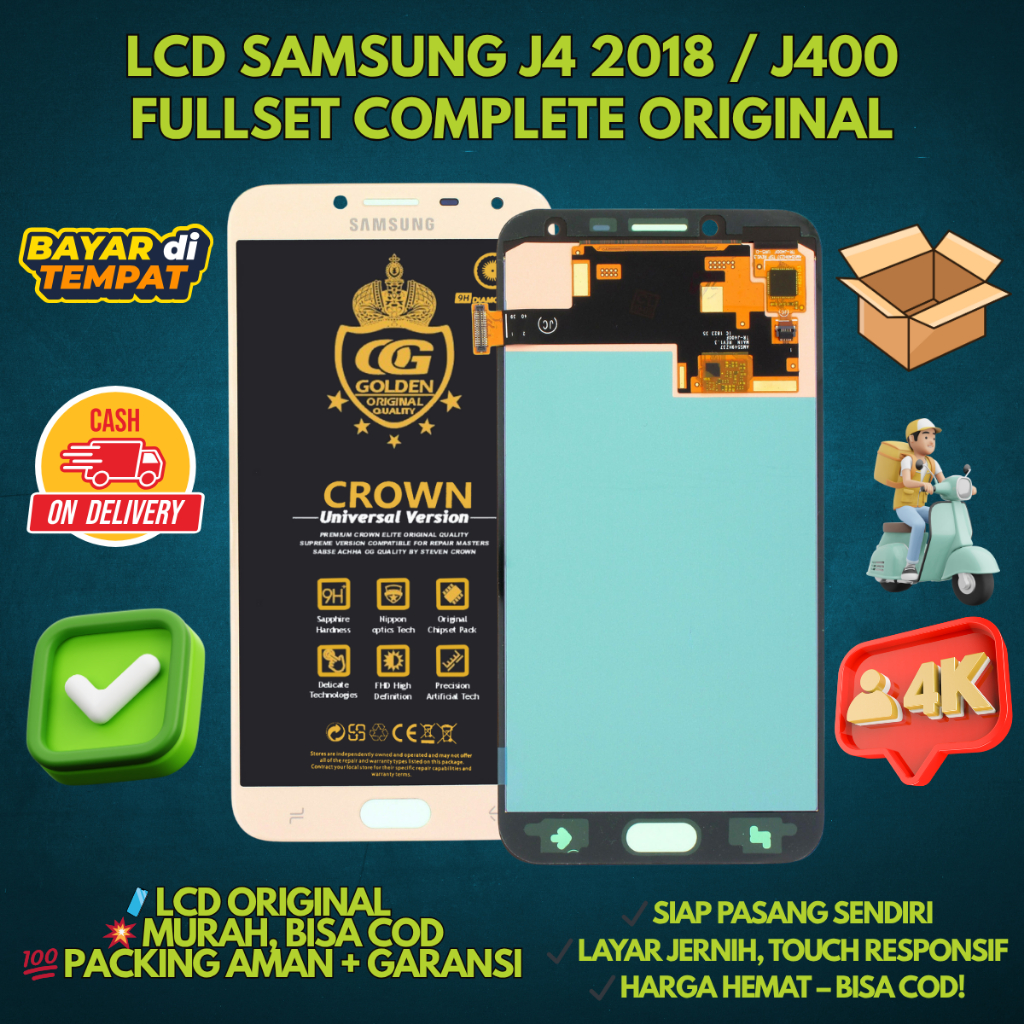 LCD SAMSUNG J4 2018 / J400 / (SAMSUNG GALAXY J4) TOUCHSCREEN FULLSET COMPLETE ORIGINAL