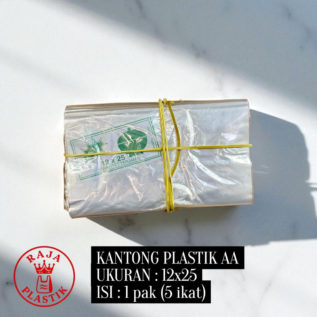 Plastik AA 12x25 Mangkok Kantong Bening Tipis untuk Bungkus Sambal, Gula, Terigu, Tepung, dan Sayur 