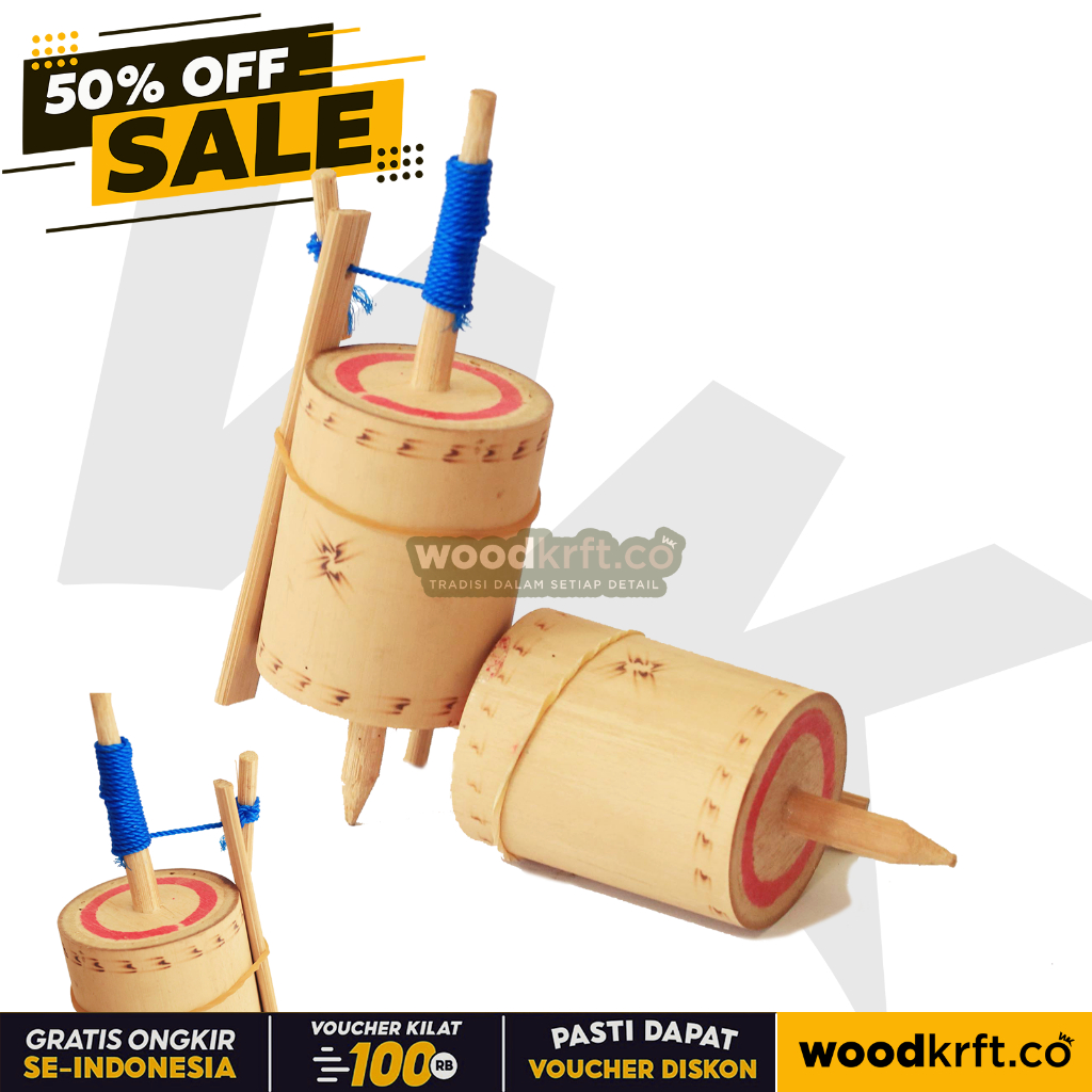 WOODKRFT.CO GASING BAMBU KAYU BERSUARA MAINAN EDUKASI ANAK TRADISIONAL GANGSING UNIK MOTIF MURAH BER