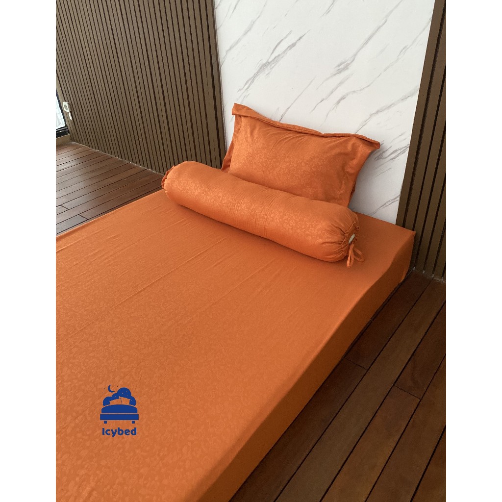 Icybed - Sprei Grey Twill warna MERAH BATA Premium
