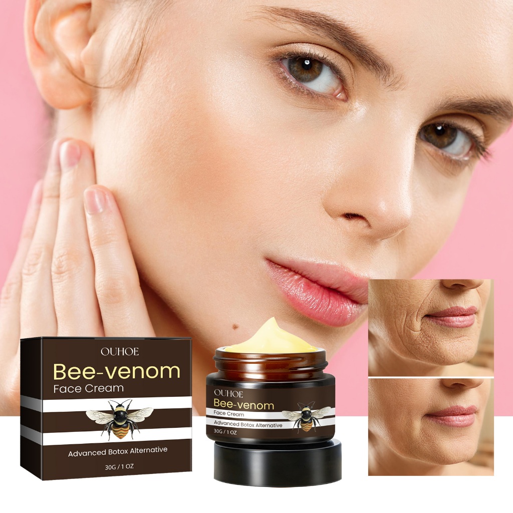 OUHOE Bee Venom Firming Cream 30g Krim Pengencang Racun Lebah Anti Kerut Kencang Anti Penuaan Wajah 