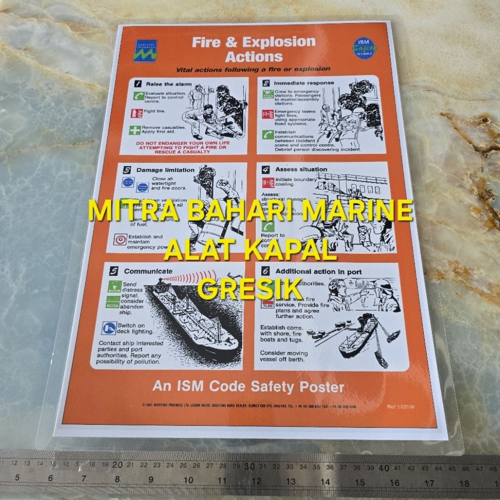 

Poster IMO Symbol IMPA 331531 Fire & Explosion Actions Ukuran 480x330mm / A3+