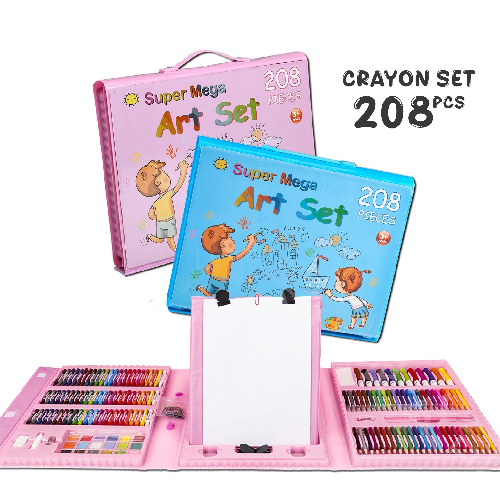 

Crayon Art Set 208 Pcs /Crayon Set 208 Pcs Perlengkapan menggambar anak-anak