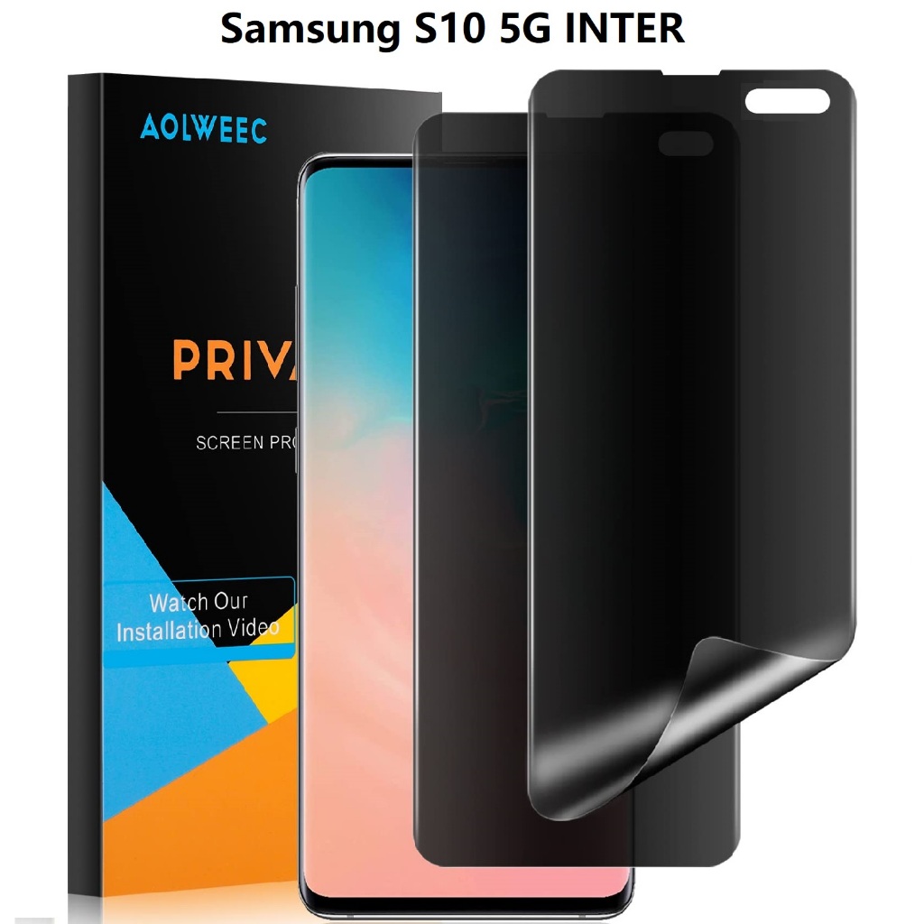 Tempered SILICONE Anti SPY PEEP PRIVACY SAMSUNG S10 5G INTER / S10 / S10+ / S9 / S9 Plus S8 S7 EDGE 