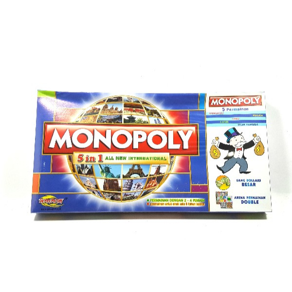 mainan monopoli internasional 5 in 1