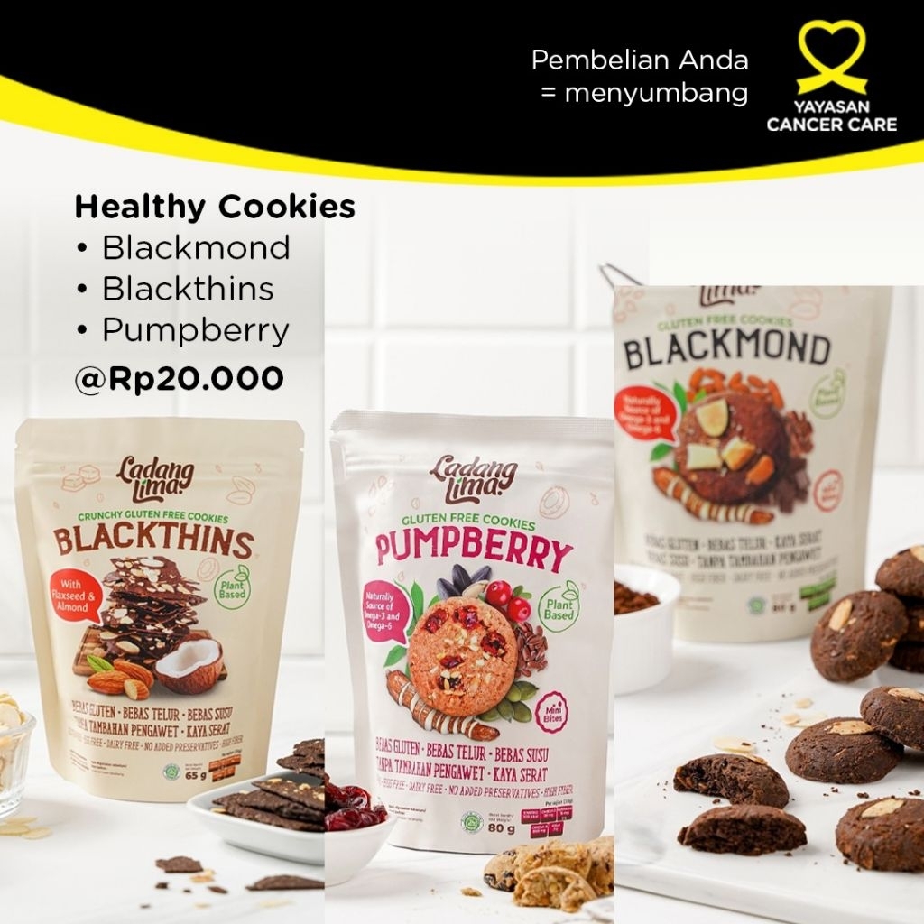 

Ladang Lima Cookies Sehat Blackmond Blackthins Pumberry