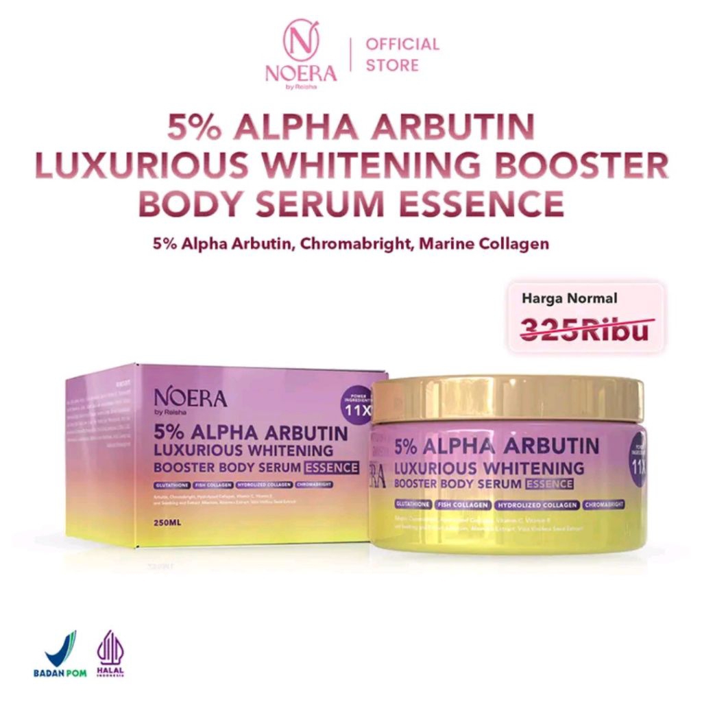 Noera 5% ALPHA ARBUTIN Luxurious Whitening Booster Body Serum Essence Whitening Lotion | Lotion Pemu