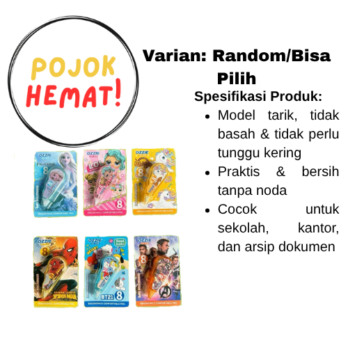 

Tipe X Strip Model Tarik – Koreksi Tulisan Cepat Kering, Praktis dan Rapi untuk Sekolah, Kantor, atau Catatan Harian