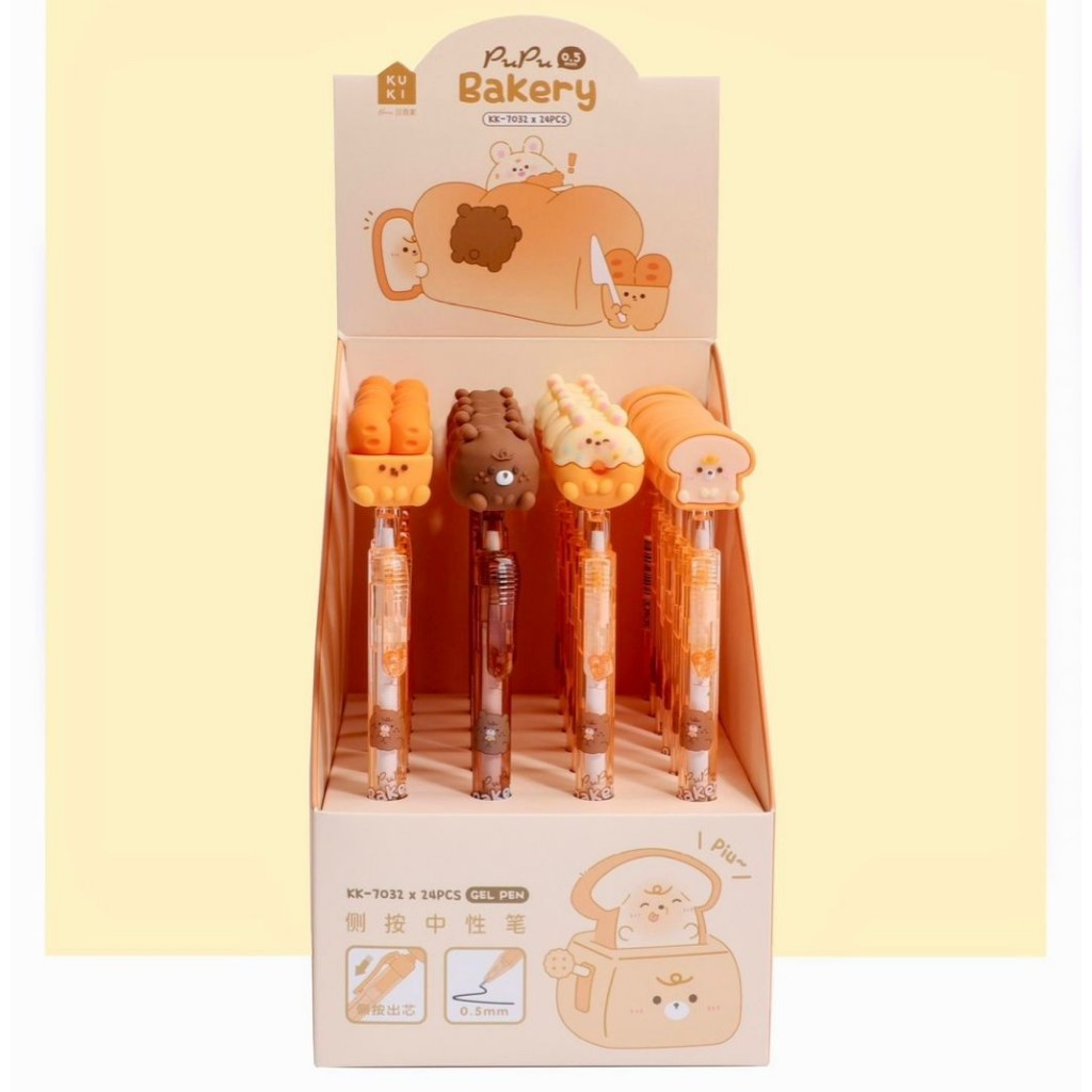 

(4PCS) PULPEN KUKI KLIK KK-7032 PUPU BAKERY / BALLPEN / PENA