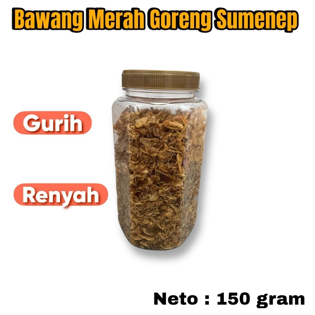 

Bawang Merah Goreng Asli Sumenep 150gr – Renyah & Gurih, Tanpa Bahan Kimia