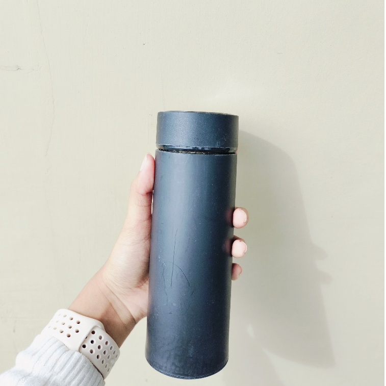 TUMBLER KACA Polos Hitam 400 ML