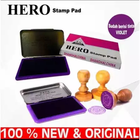 

Bantalan/tempat Stempel/Stampel/Stamp Pad HERO kecil +Tinta Violet 6,5x10 cm