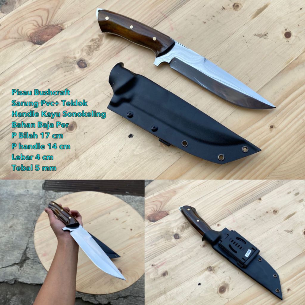 pisau bushcraft fulltank anti lepas sarung pvc anti pecah
