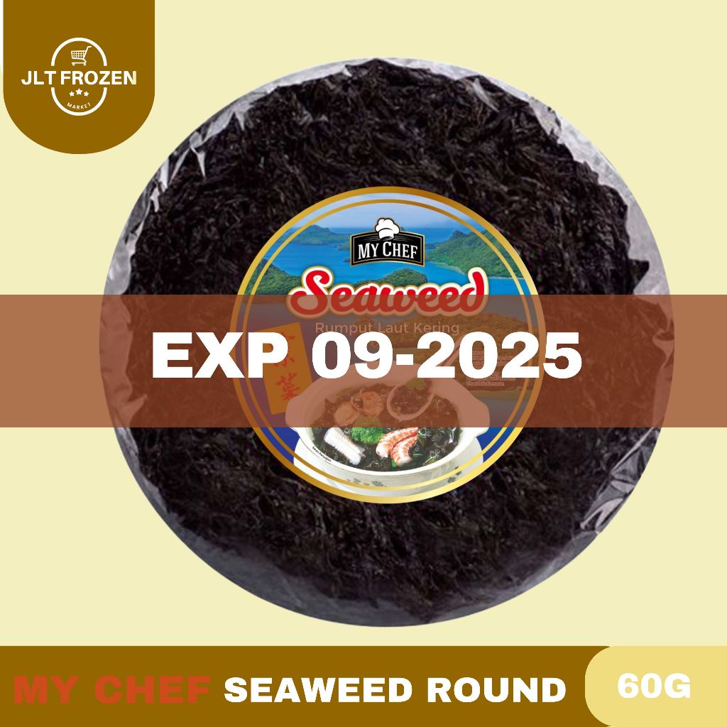 

EXP 09-2025 My Chef Dried Seaweed Round / Rumput Laut Kering / Rumput Laut Bulat / Ci Cai / Zi Chai 60G