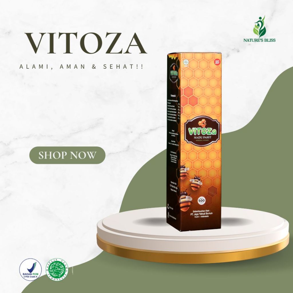 

VITOZA Madu Pahit Herbal 500gr – Obat Asam Urat, Diabetes, Stroke Ringan, Kolesterol, Kebas Kesemutan | BPOM & Halal
