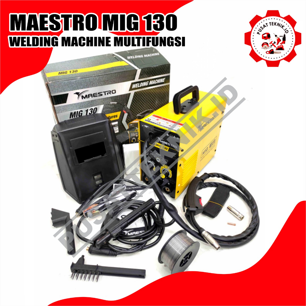 MAESTRO MIG 130 INVERTER WELDING MESIN LAS MMA MIG130 TRAFO LAS LISTRIK GAS / TANPA GAS CO2