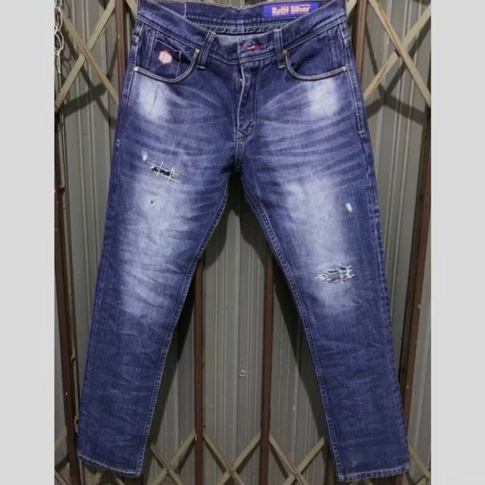 CELANA JEANS RIPPED PREMIUM // CELANA DENIM SASHIKO // CELANA JEANS PANJANG SOBEK DISTRO KASUAL