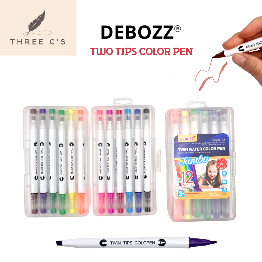 

Dual Tip Brush Pen Marker Dual Tip Water Color Pen Marker 12 Warna
