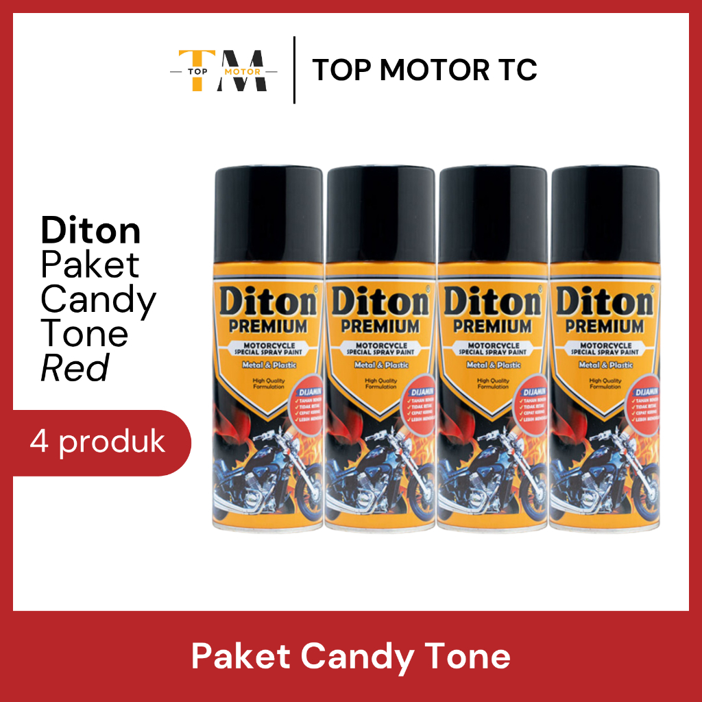 [PAKET] Cat Semprot Diton Premium Candy Tone Red Merah Mazda (Epoxy + Dasar + Candytone + Clear)