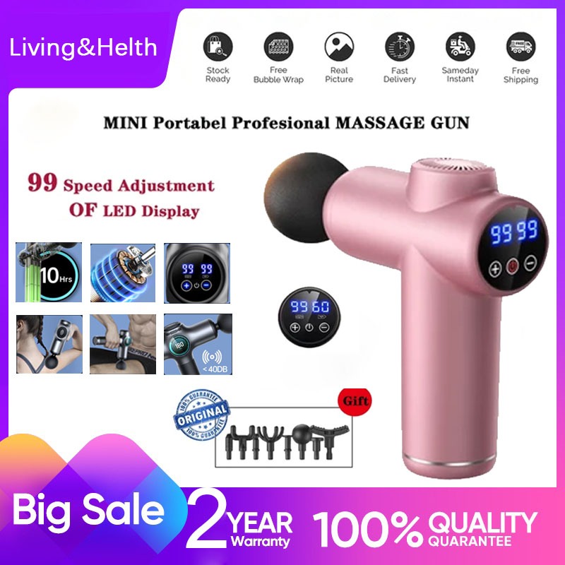 【Hot sale】Profesi Wanita/Pria Alat Pijat Elektrik 8 in1 Massage Gun Deep Tissue Muscle Therapy Elect