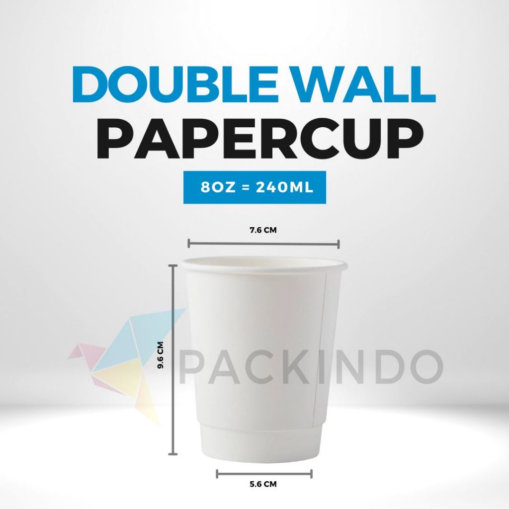 Paper Cup 8 oz double wall (tebal)