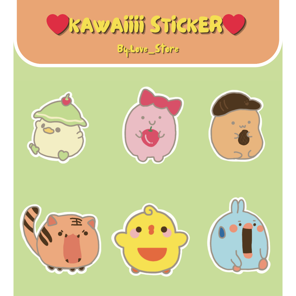 

Kawaiii Sticker Pack 1 -Printable Sticker Template (Siap Cetak)