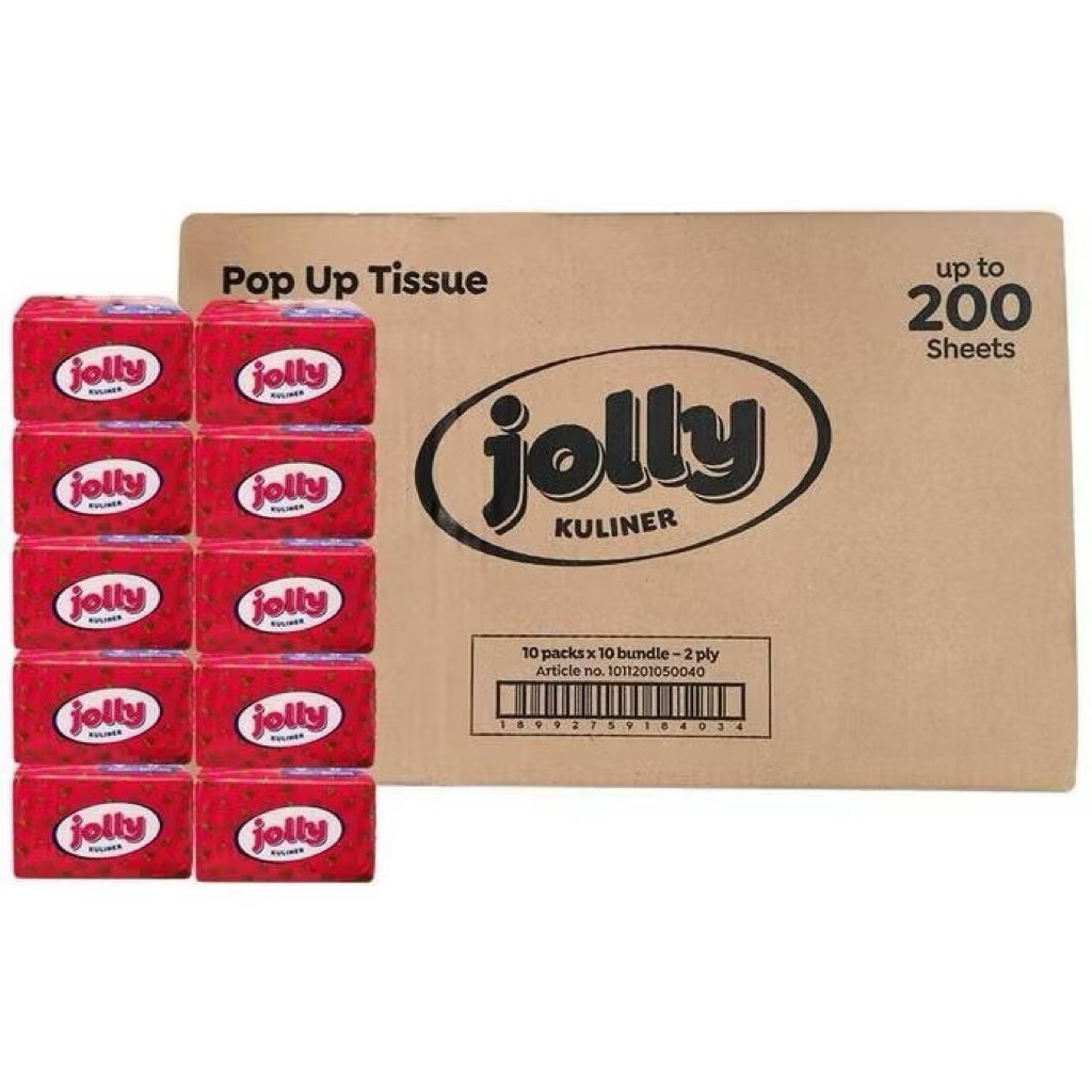 TISSUE JOLLY POP UP 200 SHEETS 1 DUS IS 10 PACK